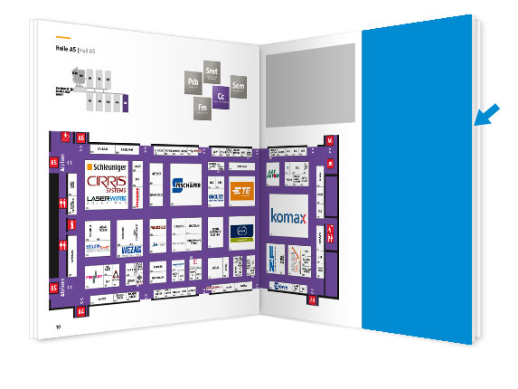 Anzeige neben und über dem Hallenplan